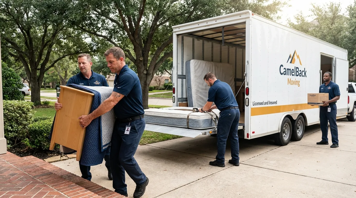 Crew loading residential truck for cross-state move from Owens Cross Roads, AL