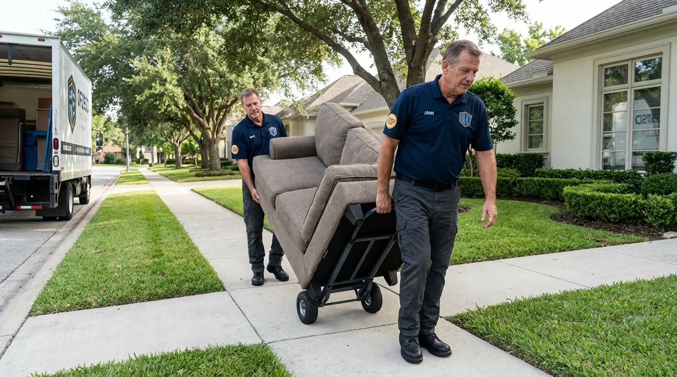 Local residential moving crew loading furniture in Owens Cross Roads, AL