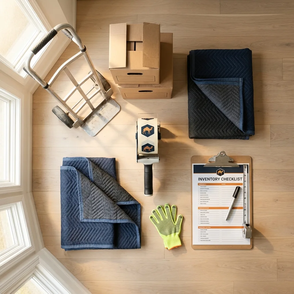 Professional moving supplies and packing materials layout for Owens Cross Roads residential relocations