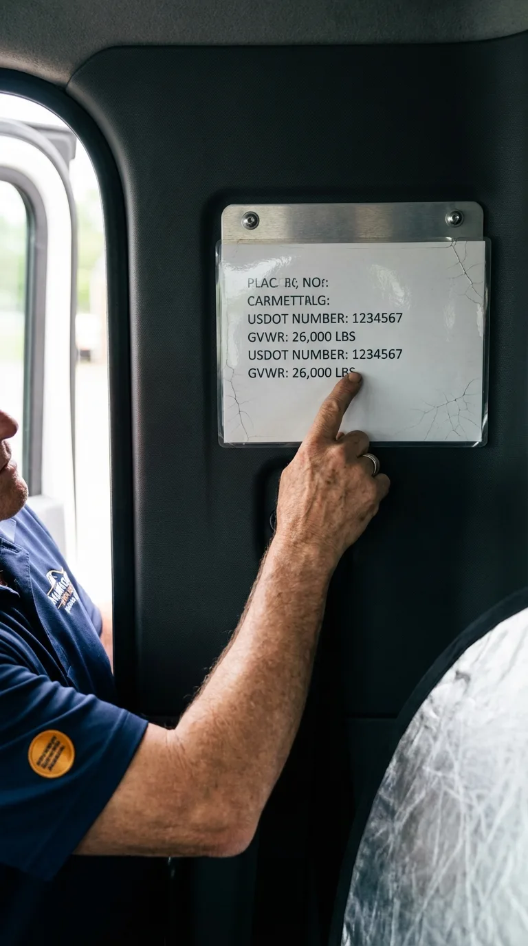 USDOT licensing placard verification in Owens Cross Roads